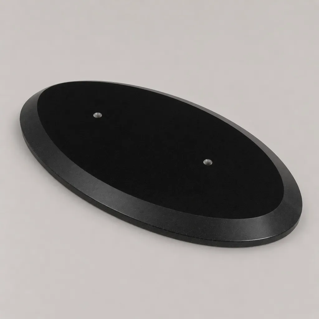 Sokkel in graniet (ovaal afgeschuind) 300 mm x 155 mm x 19 mm zijaanzicht.webp