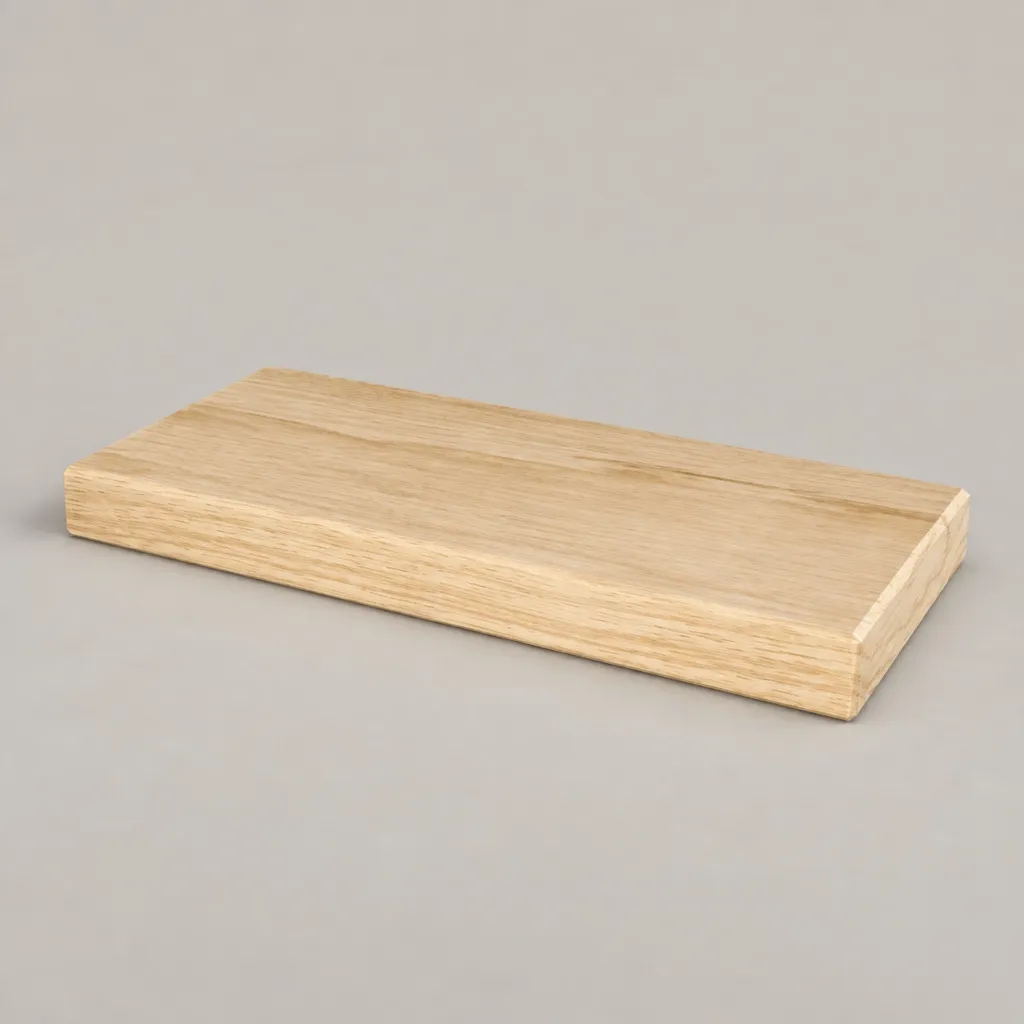 Sokkel Eiken hout 190mm x 95mm x 18mm zijaanzicht.webp