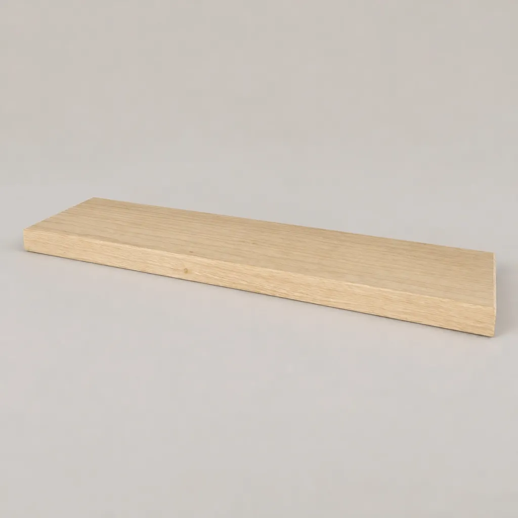 Sokkel in Eiken hout 320mm x 95mm x 18mm zijaanzicht.webp