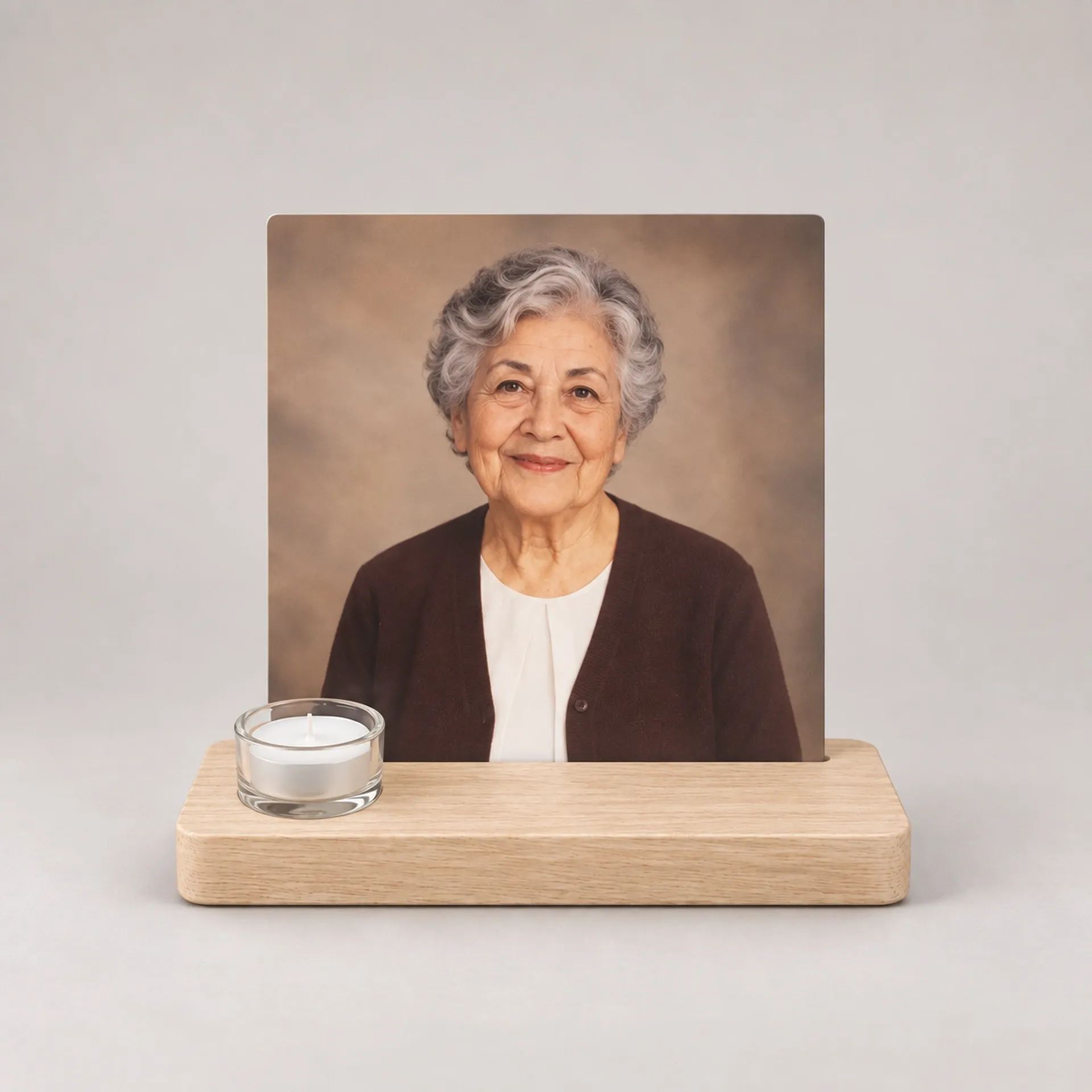[PHS-CAN-DU-195-195WG] Photo stand candle DURALUXE 195mm x 195mm (Weiß glänzend)