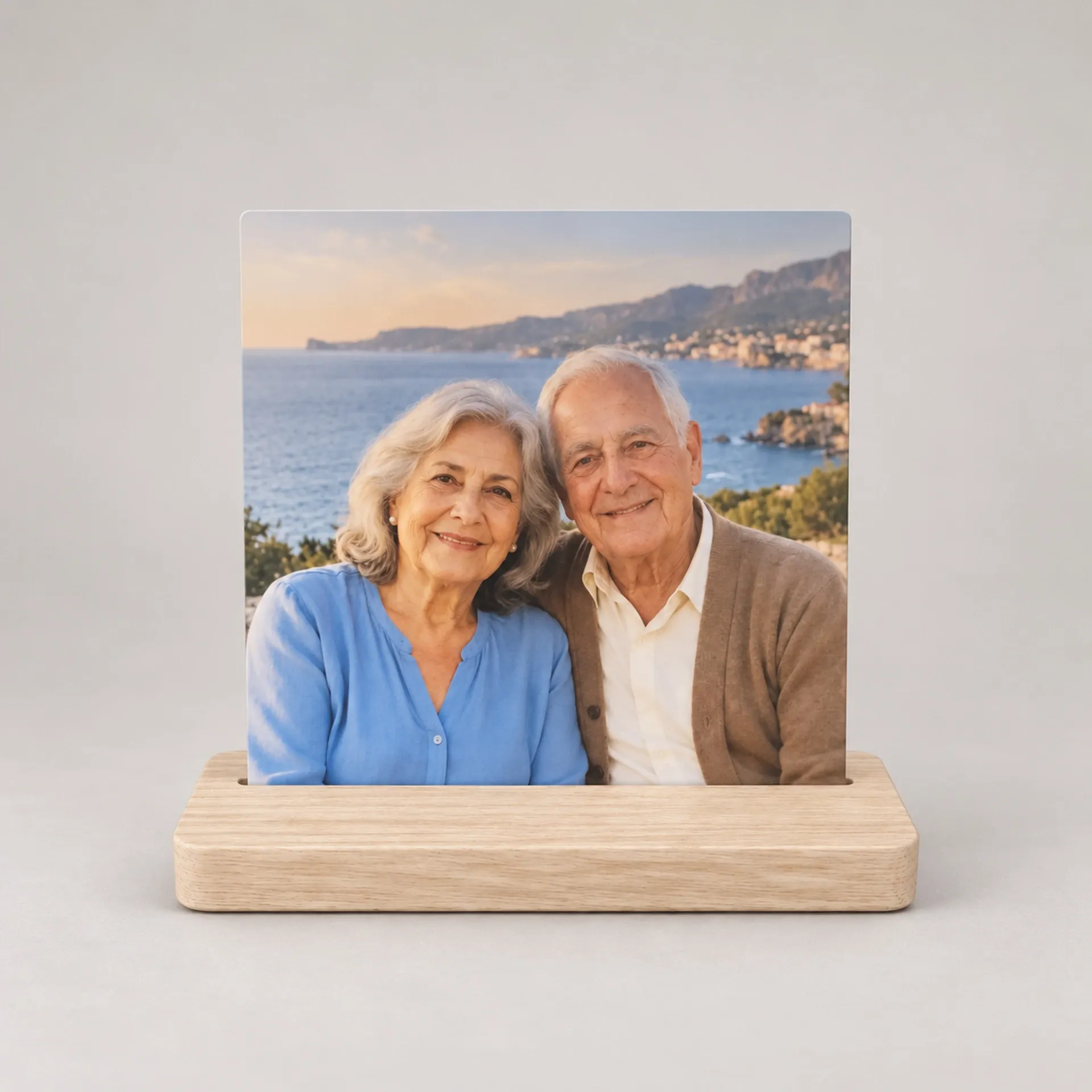 [PHS-WO-DU-195-195WG] Foto-Stand holz DURALUXE 195mm x 195mm (Weiß glänzend)