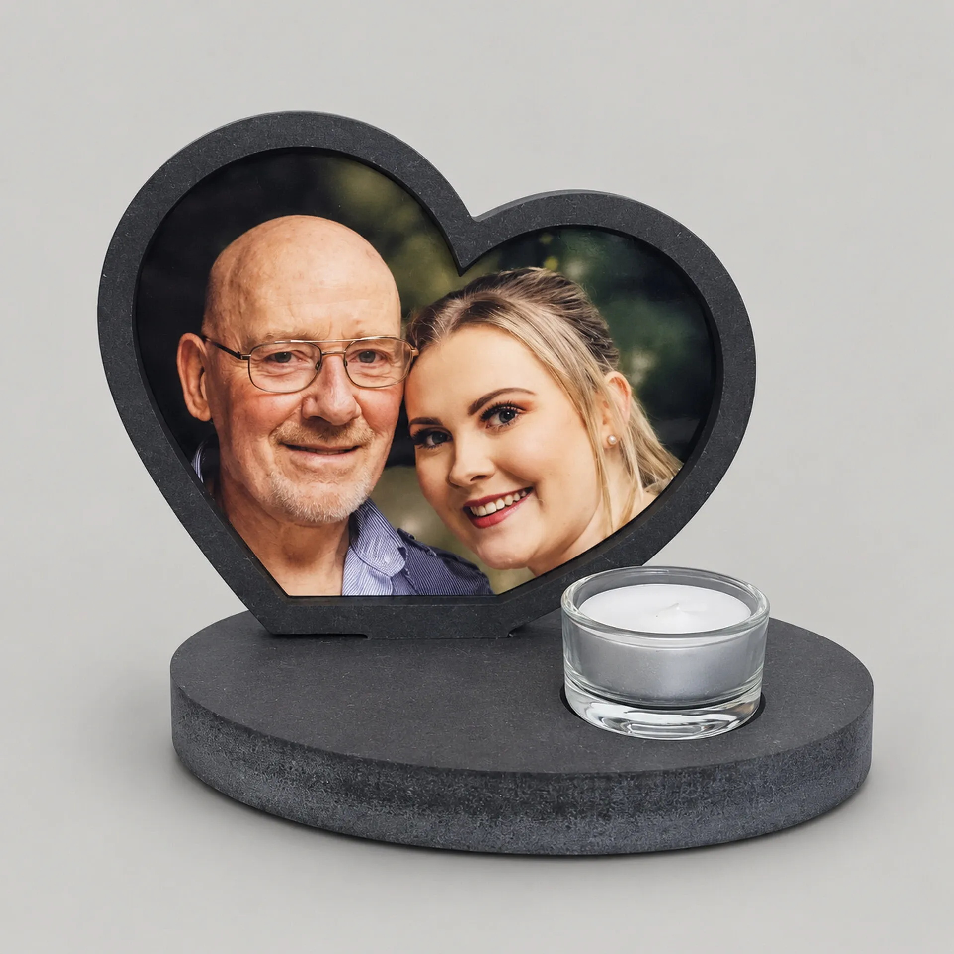 Photo stand heart with candle holder