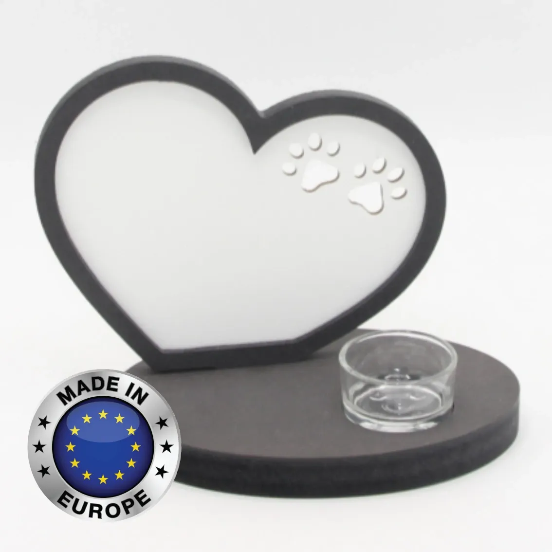 Photo stand heart/feet with candle holder