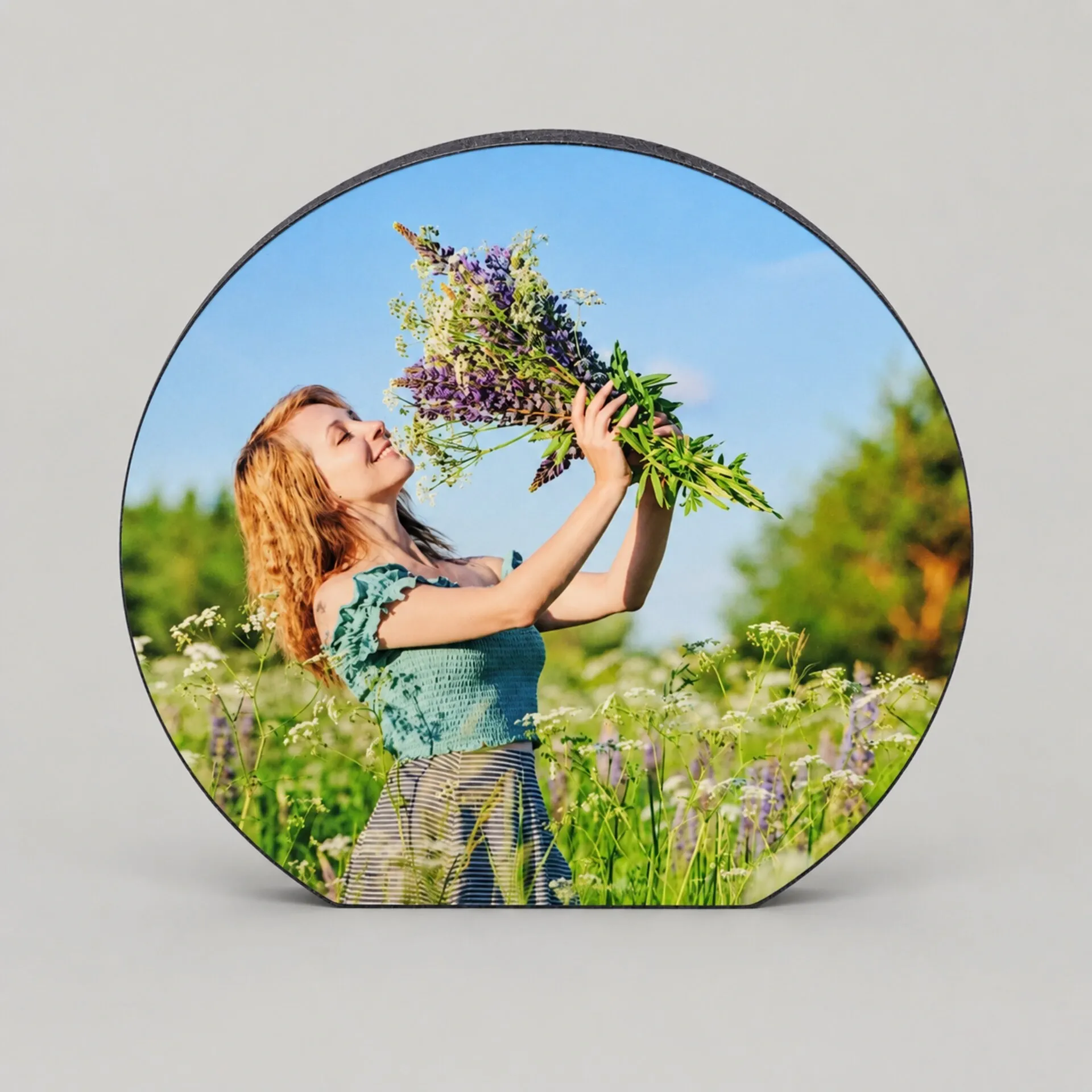 Fotoblok 18mm Zwart rond (incl Sublimatieplaatje Sublista)