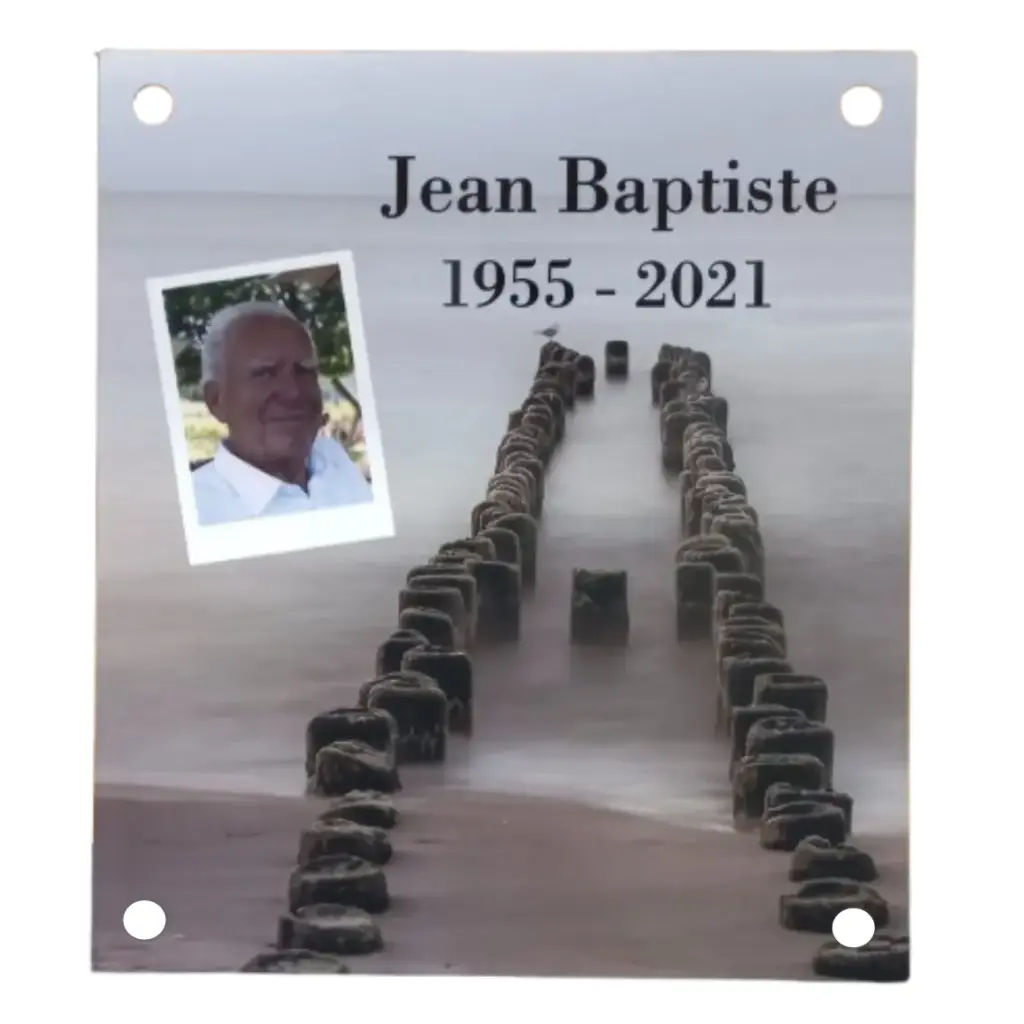 DURALUXE columbarium plate L 30cm x H 34cm (White Glossy, NO Holes)
